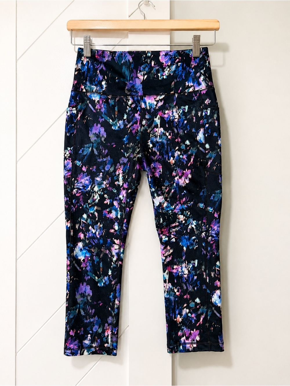 RBX Floral Cropped Leggings High Rise Workout Pants Size Large